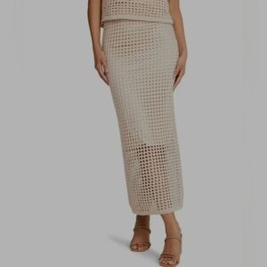 Steve Madden Cream Crochet Maxi Skirt